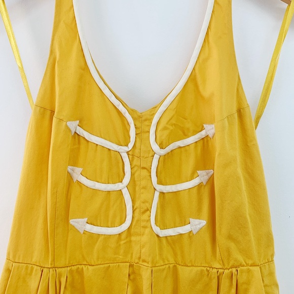 Anthropologie Floreat Gold Mustard Halter Dress Size 8 - Picture 2 of 7
